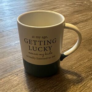 Green and White Ceramic Mug 16oz